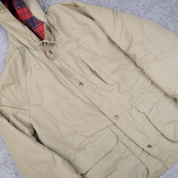VTG 70s California Imperial Zip Snap XL Beige Long Sleeve Blanket Lined Jacket - Picture 10 of 12